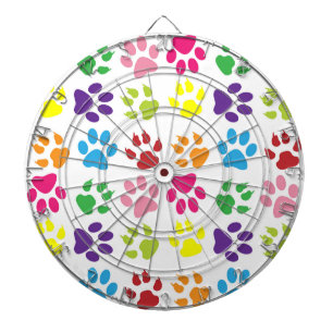 Colourful Paws, Dog Paws, Cat Paws Dartboard