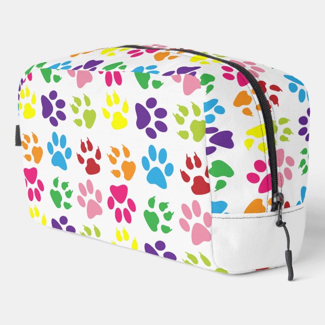 Colourful Paws, Dog Paws, Cat Paws Dopp Kit (Right Corner)