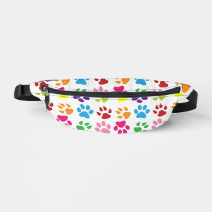 Colourful Paws, Dog Paws, Cat Paws Fanny Pack