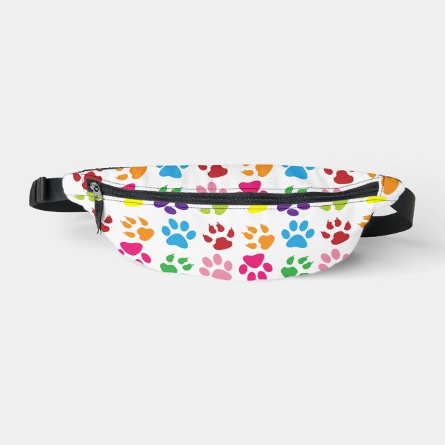 Colourful Paws, Dog Paws, Cat Paws Fanny Pack (Front)