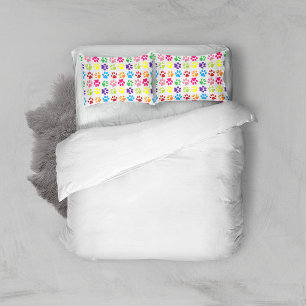 Colourful Paws, Dog Paws, Cat Paws Pillowcase