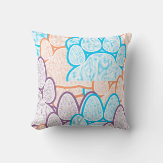 Colourful Paws Illusion Throw Pillow