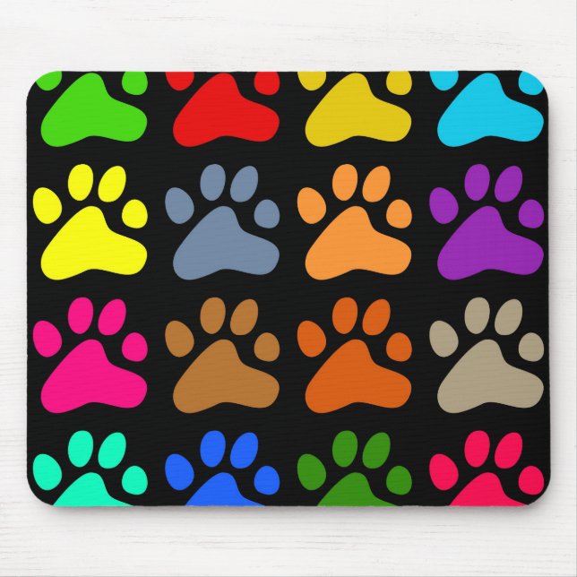 Colourful Paws Mouse Pad (Front)