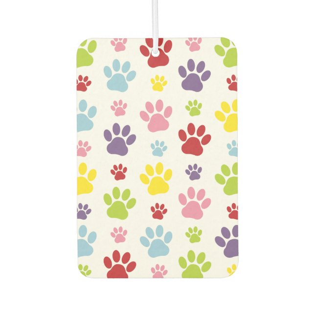 Colourful Paws, Paw Pattern, Dog Paws, Paw Prints Air Freshener (Front)