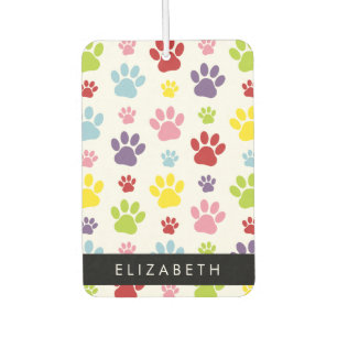 Colourful Paws, Paw Pattern, Dog Paws, Your Name Air Freshener