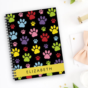 Colourful Paws, Paw Pattern, Dog Paws, Your Name Planner