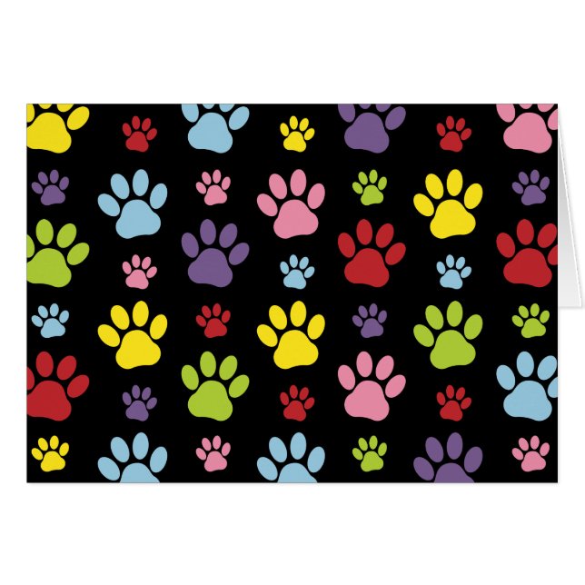 Colourful Paws, Paw Pattern, Paw Prints, Dog Paws (Front Horizontal)