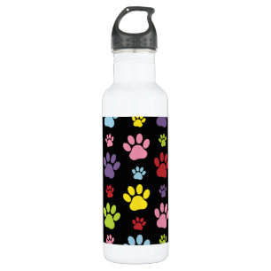Colourful Paws, Paw Pattern, Paw Prints, Dog Paws 710 Ml Water Bottle