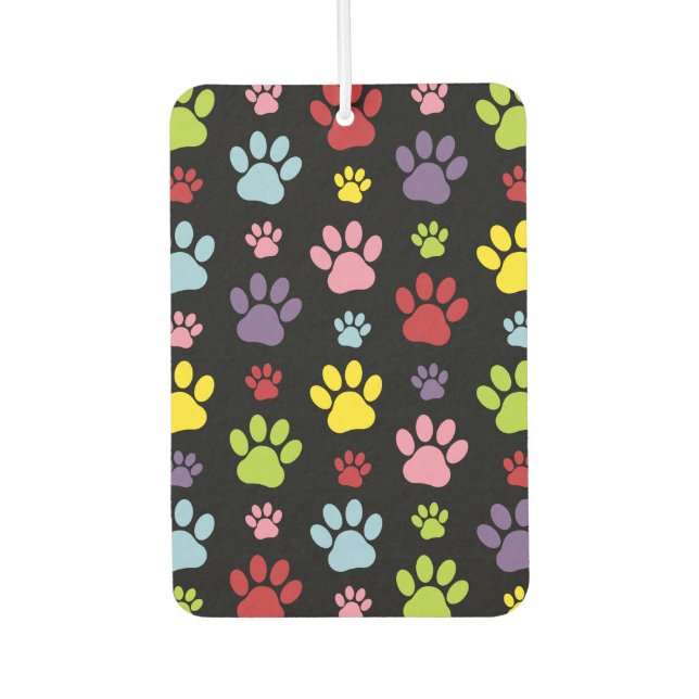 Colourful Paws, Paw Pattern, Paw Prints, Dog Paws Air Freshener (Front)