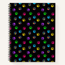 Colourful Paws Print Notebook