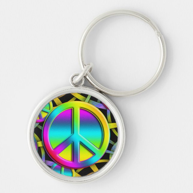 colourful PEACE Keychain (Front)