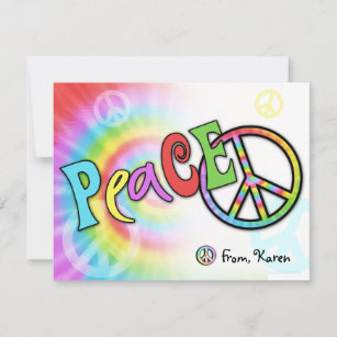 Colourful PEACE Note Card