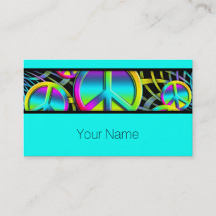 Colourful PEACE pattern - make love not war Business Card