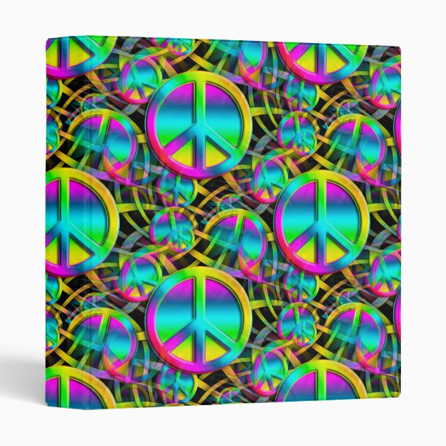 Colourful PEACE seamless pattern + your ideas Binder (Front/Spine)
