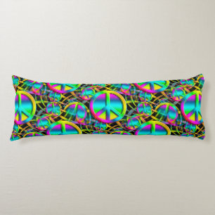 Colourful PEACE seamless pattern + your ideas Body Pillow
