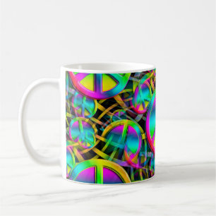 Colourful PEACE seamless pattern + your ideas Coffee Mug