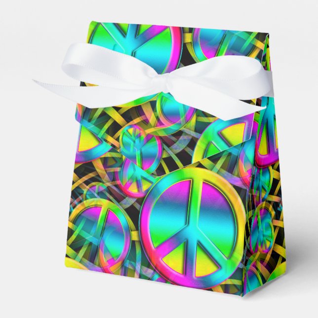 Colourful PEACE seamless pattern + your ideas Favor Box (Front Side)