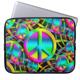 Colourful PEACE seamless pattern + your ideas Laptop Sleeve