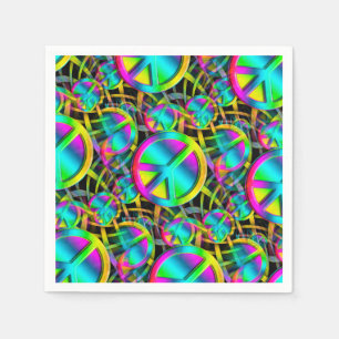 Colourful PEACE seamless pattern + your ideas Napkin