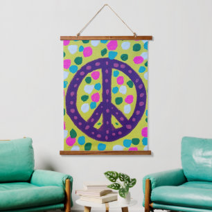 Colourful Peace Sign Acrylic Art Hanging Tapestry