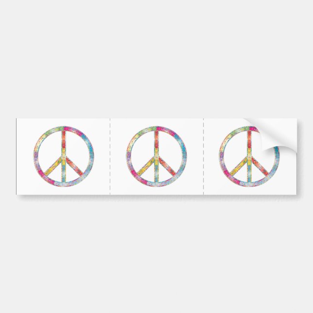Colourful Peace Sign Bumper Sticker (Front)