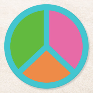 Colourful Peace Sign coasters