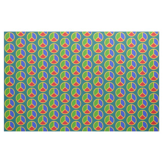 Colourful Peace Sign custom fabric (Yard)