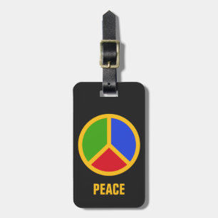 Colourful Peace Sign custom luggage tag