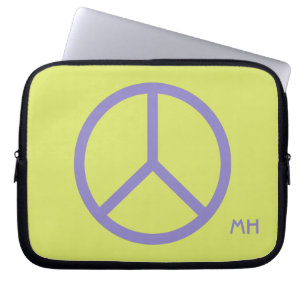 Colourful Peace Sign custom monogram laptop sleeve