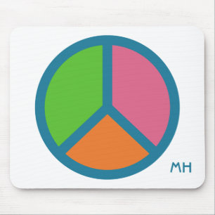 Colourful Peace Sign custom monogram mousepad