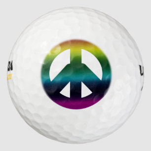 colourful peace sign golf balls