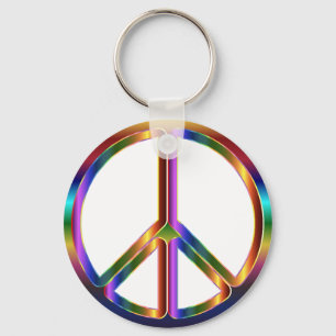 colourful peace sign keychain