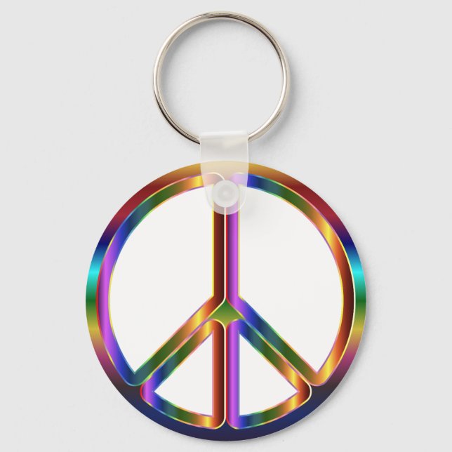 colourful peace sign keychain (Front)