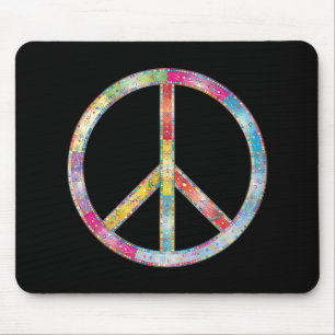 Colourful Peace Sign Mouse Pad
