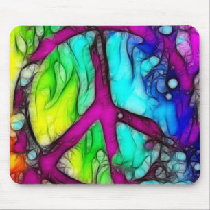 Colourful Peace Sign Mouse Pad