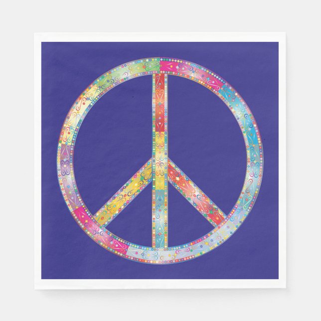 Colourful Peace Sign Napkin (Front)