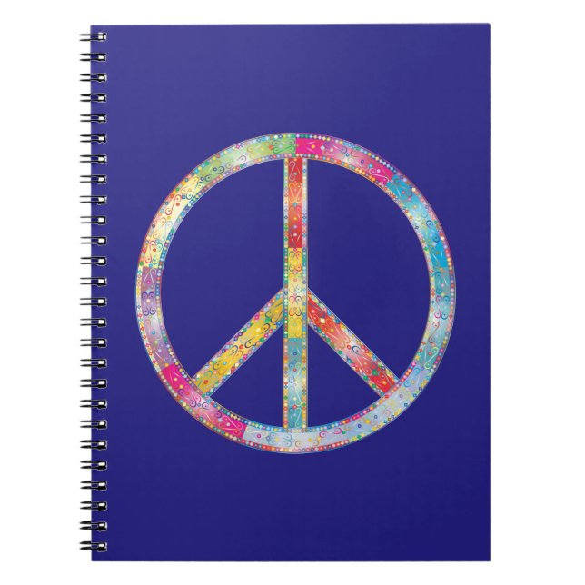 Colourful Peace Sign Notebook (Front)