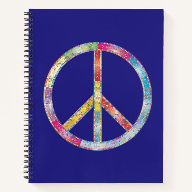 Colourful Peace Sign Notebook (Front)