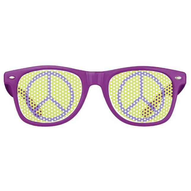 Colourful Peace Sign party glasses (Front)