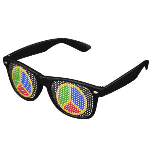 Colourful Peace Sign party glasses