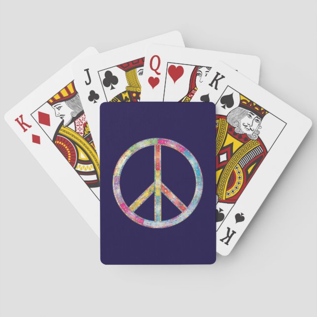 Colourful Peace Sign Playing Cards (Back)