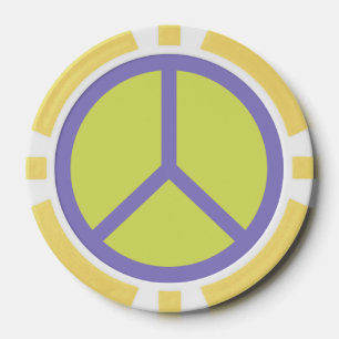 Colourful Peace Sign poker chips