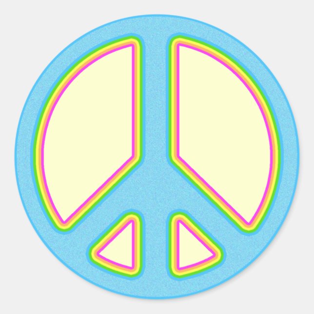 Colourful Peace Sign Sticker (Front)