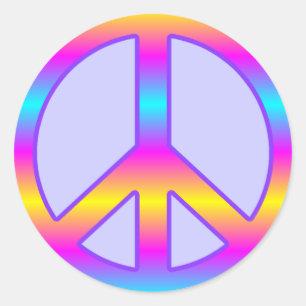 Colourful Peace Sign Stickers