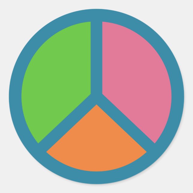 Colourful Peace Sign stickers (Front)