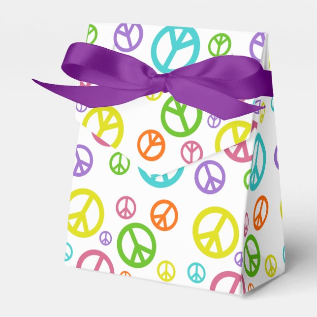 Colourful Peace Signs Favor Box (Front Side)