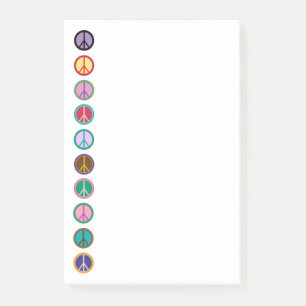 Colourful Peace Symbols Post-it Notes