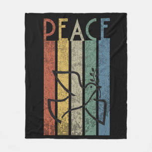 Colourful peace text design fleece blanket