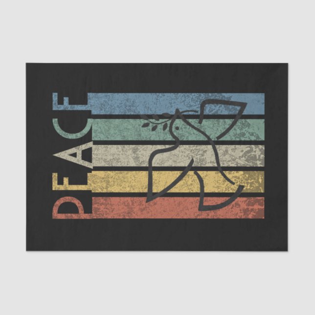 Colourful peace text design tissue paper (Front)