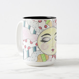 Colourful, peaceful sun -  Two-Tone coffee mug